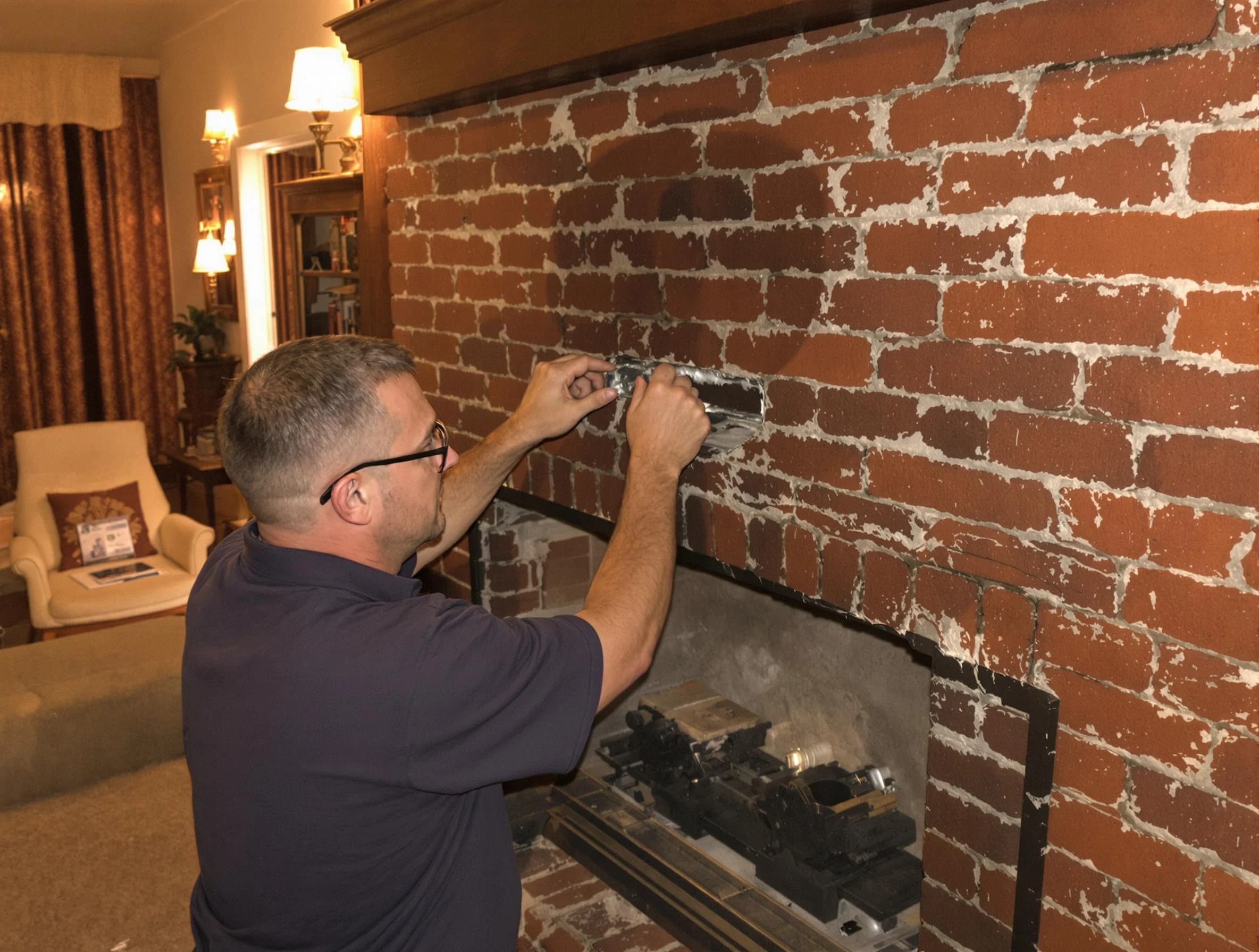 Malden Chimney Sweep expert fixing a fireplace in Malden, MA