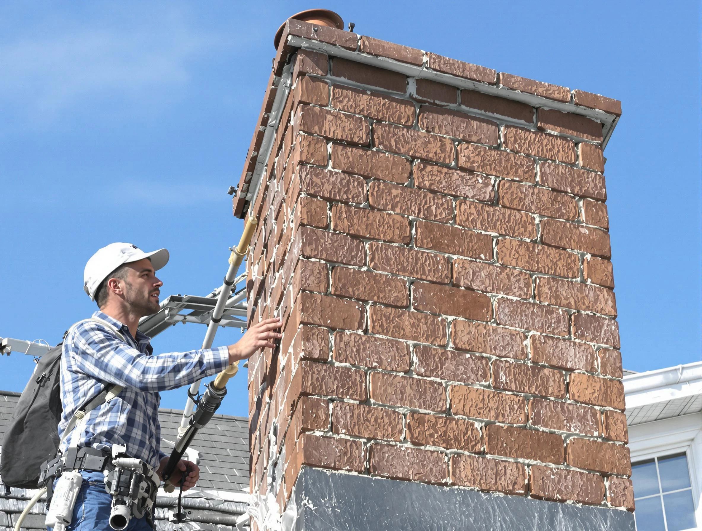 Brickwork for a chimney rebuild by Malden Chimney Sweep in Malden, MA