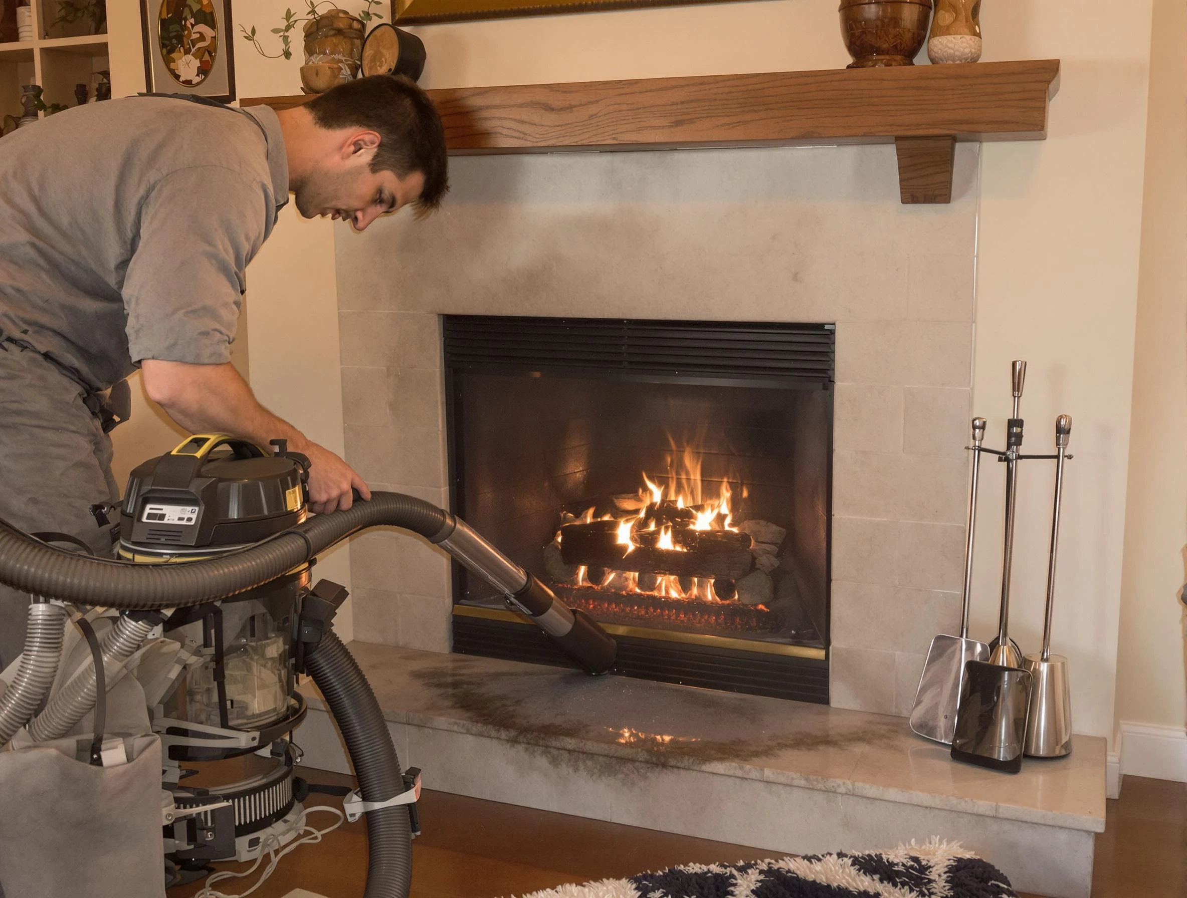 Routine fireplace upkeep by Malden Chimney Sweep in Malden, MA